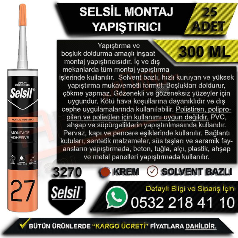 Selsil Montaj Yapıştırıcı Solvent Bazlı (25 Adet)